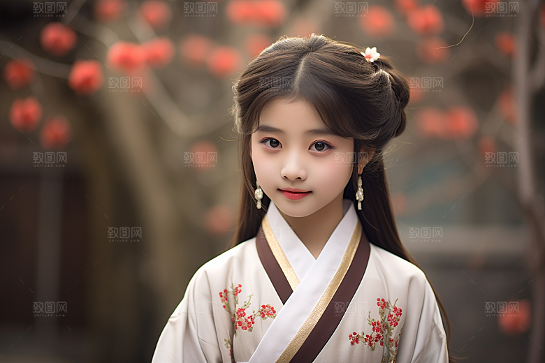 春节汉服女孩喜庆传统文化CG
