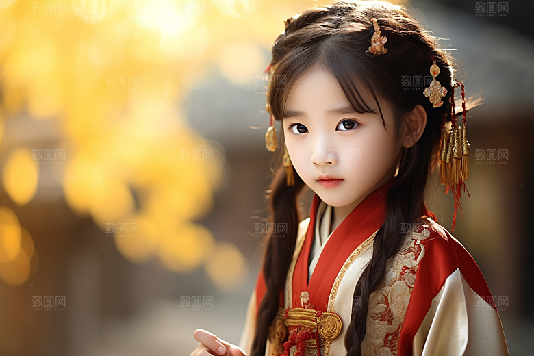春节汉服女孩新春中国风CG