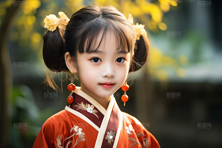 春节汉服女孩春日传统文化CG