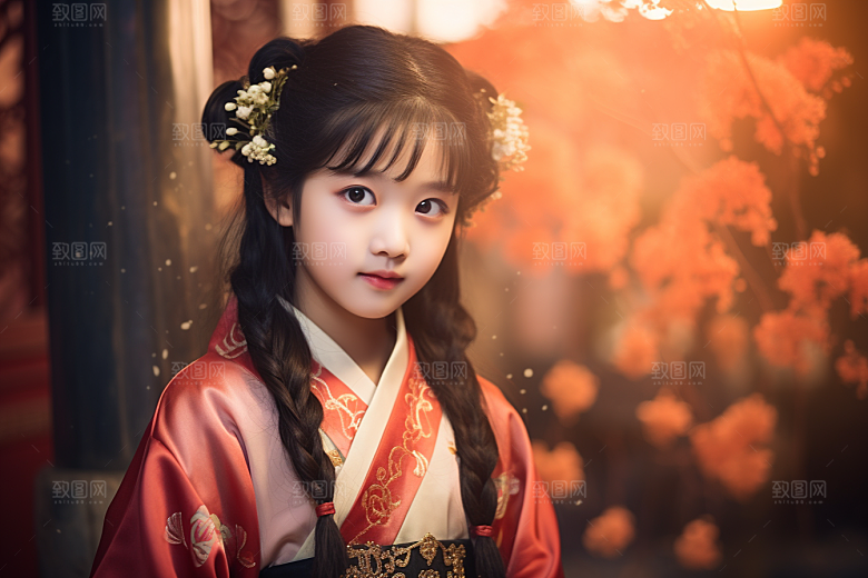 春节汉服女孩高清新春CG