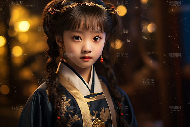 春节汉服女孩中国风传统文化CG