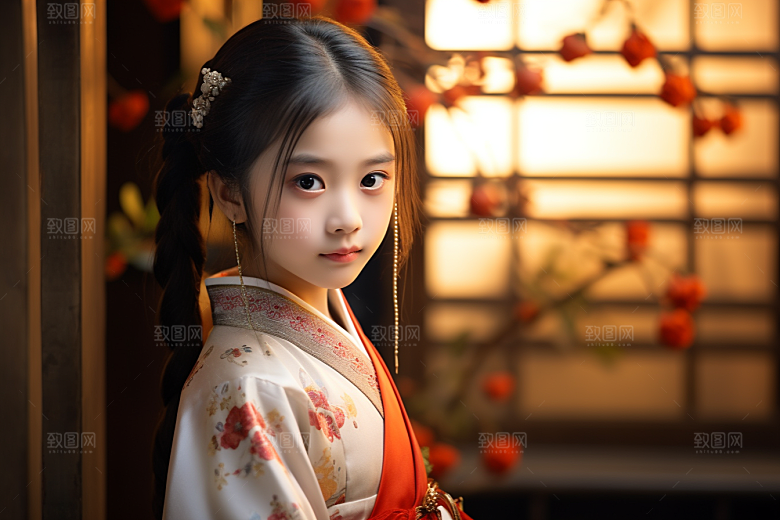 春节汉服女孩春日喜庆CG