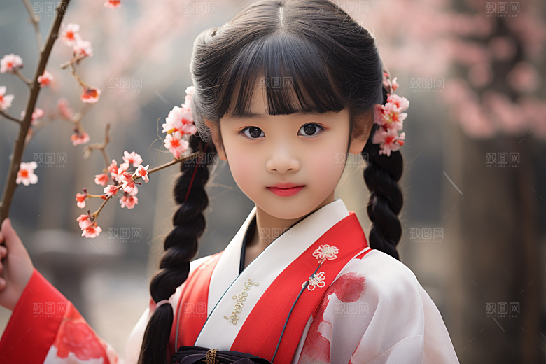 春节汉服女孩中国风春日CG