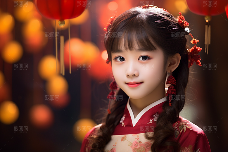 春节汉服女孩春日高清CG