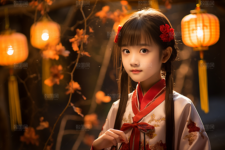 春节汉服女孩高清中国风CG