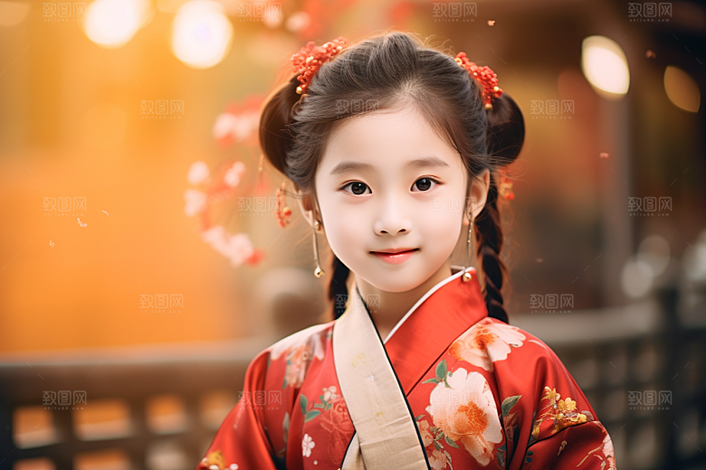 春节汉服女孩中国风高清CG