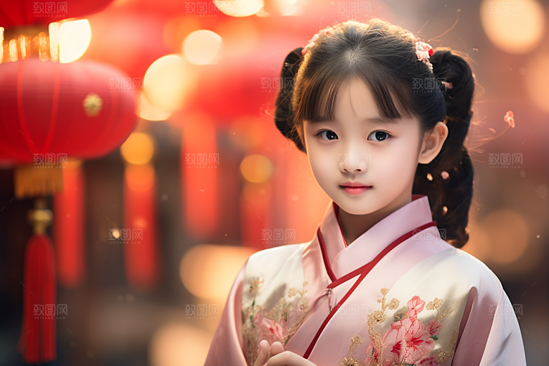 春节汉服女孩高清过年CG