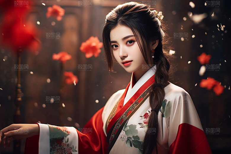 春节汉服女孩中国风春日CG