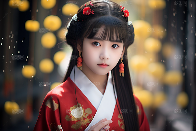春节汉服女孩传统文化春日CG