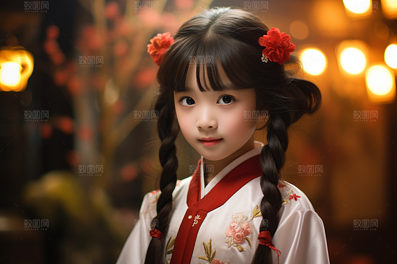春节汉服女孩新春中国风CG