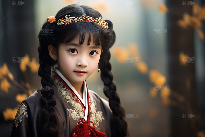 春节汉服女孩喜庆过年CG