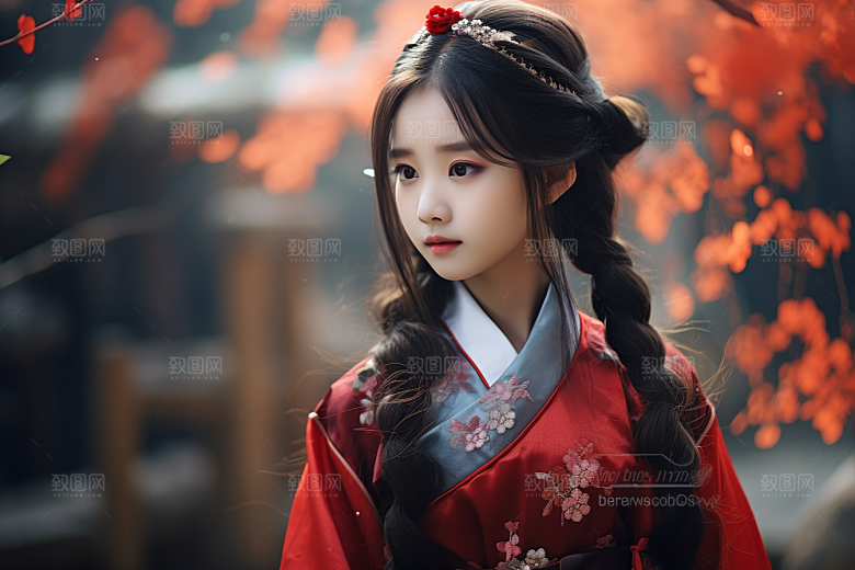 春节汉服女孩高清喜庆CG