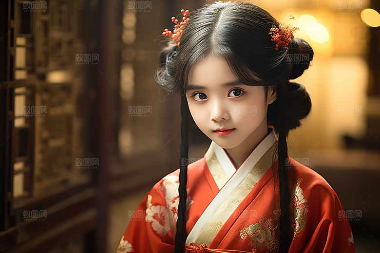 春节汉服女孩传统文化中国风CG