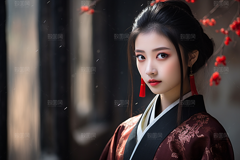 春节汉服女孩高清中国风CG