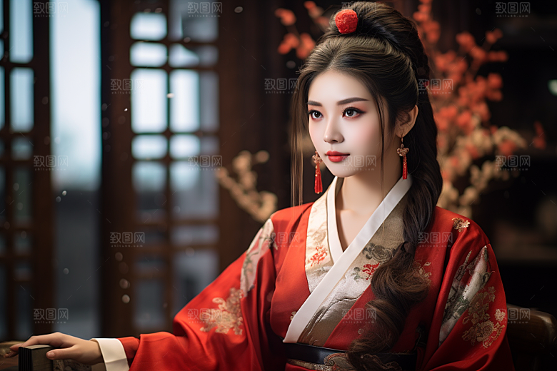 春节汉服女孩传统文化高清CG