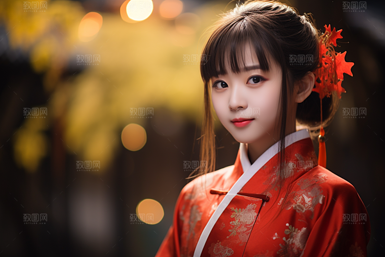 春节汉服女孩喜庆高清CG