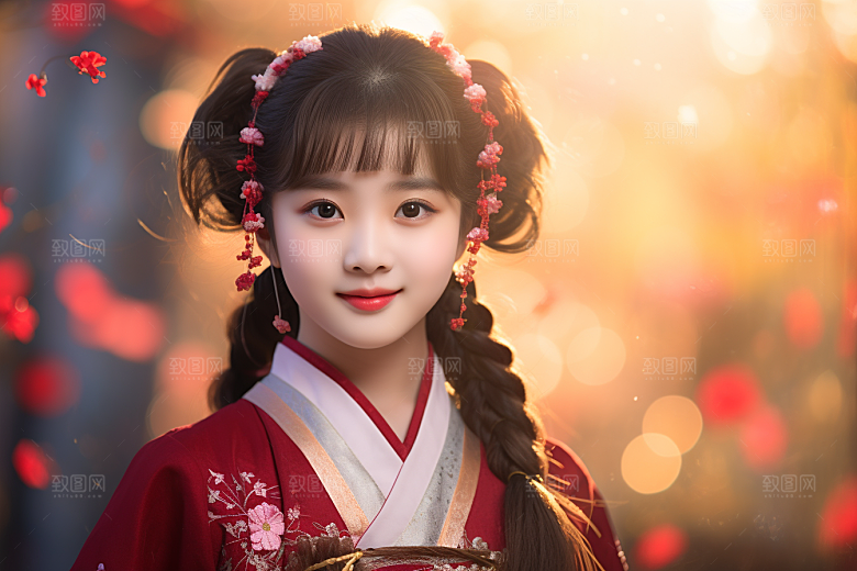春节汉服女孩高清过年CG