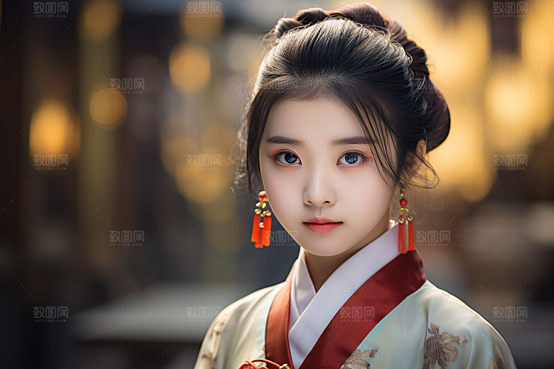 春节汉服女孩过年中国风CG