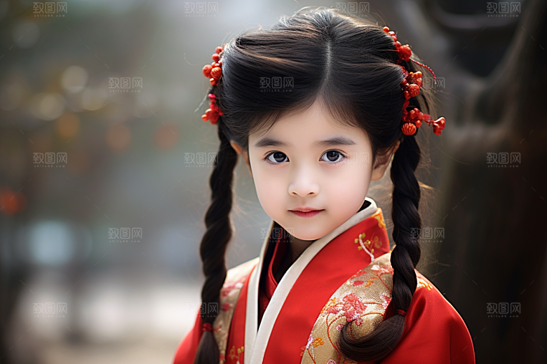 春节汉服女孩喜庆中国风CG