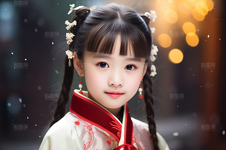 春节汉服女孩高清喜庆CG