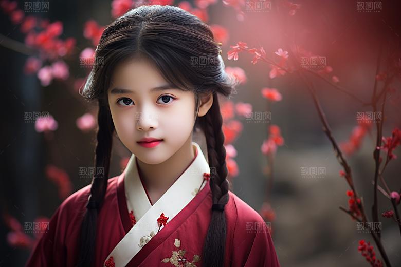 春节汉服女孩喜庆中国风CG