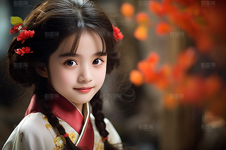 春节汉服女孩春日中国风CG