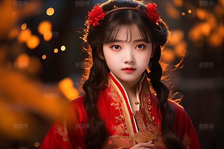 春节汉服女孩高清中国风CG