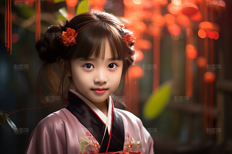 春节汉服女孩中国风传统文化CG