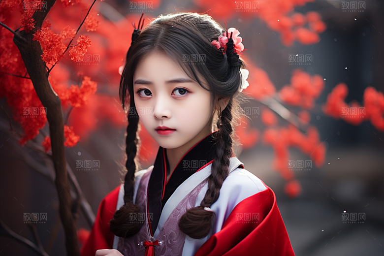 春节汉服女孩新春高清CG