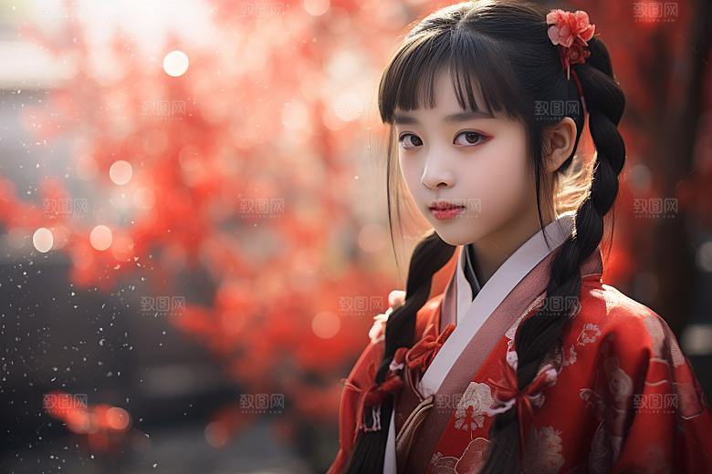春节汉服女孩过年春日CG
