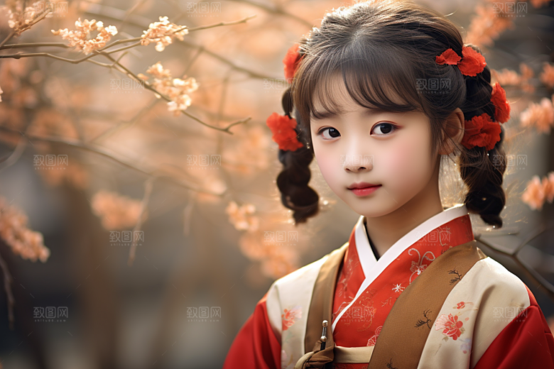 春节汉服女孩中国风喜庆CG