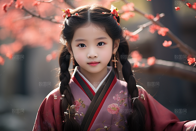 春节汉服女孩春日中国风CG