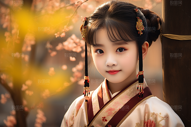 春节汉服女孩喜庆新春CG
