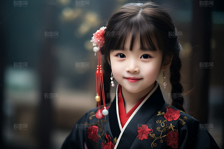 春节汉服女孩喜庆高清CG