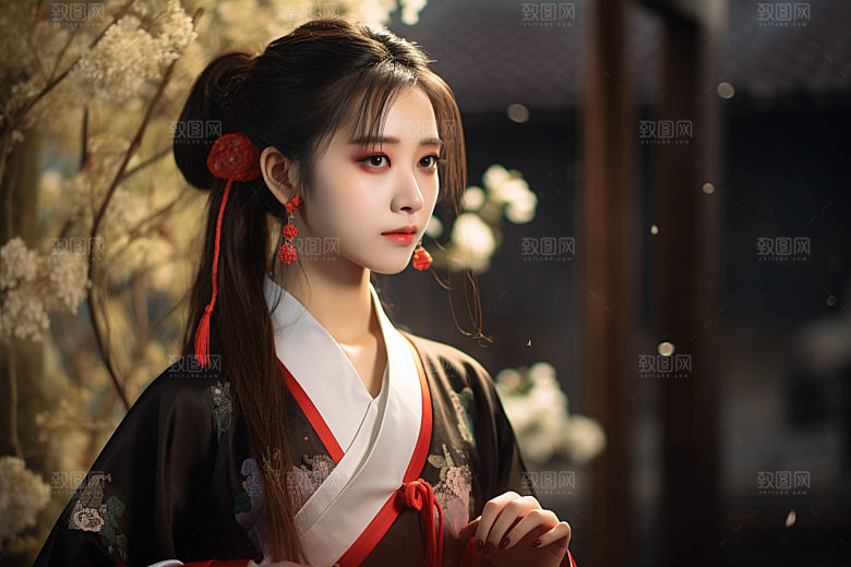 春节汉服女孩春日新春CG