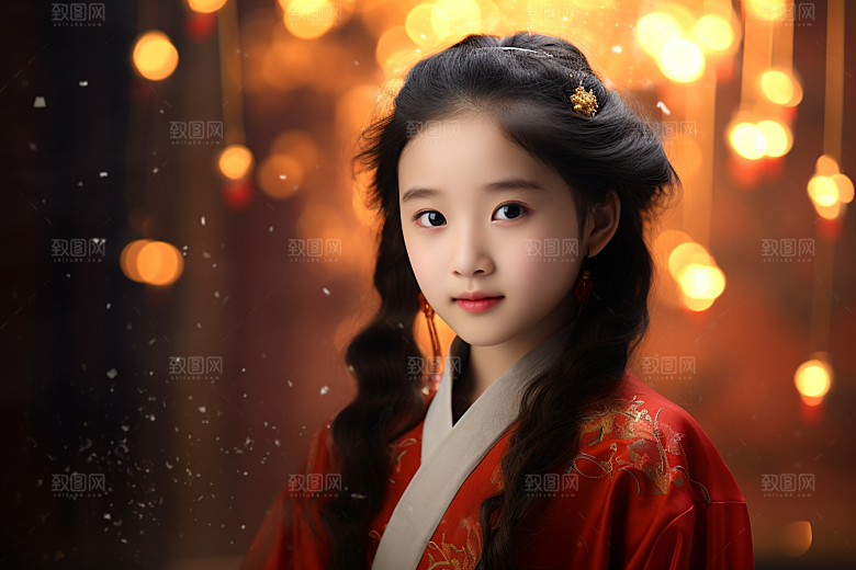 春节汉服女孩传统文化中国风CG