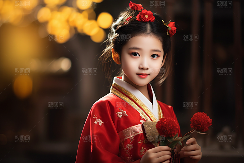 春节汉服女孩新春中国风CG