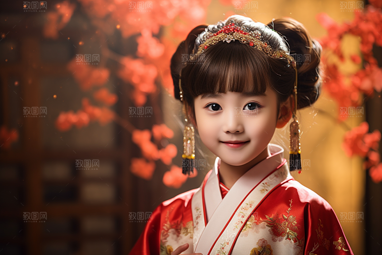 春节汉服女孩春日中国风CG
