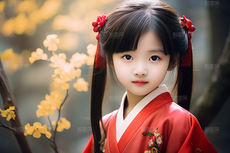 春节汉服女孩春日高清CG