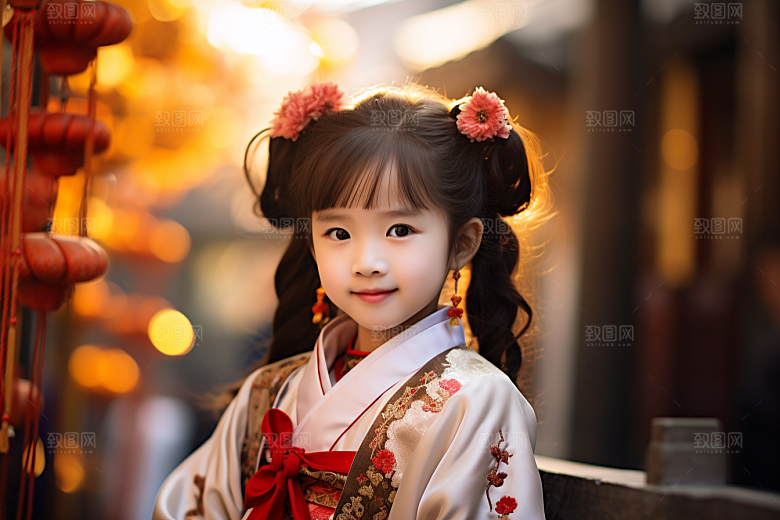 春节汉服女孩新春中国风CG