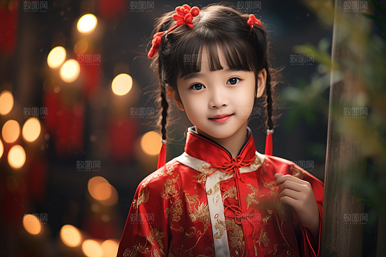 春节汉服女孩中国风春日CG