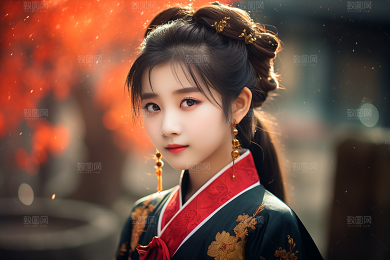 春节汉服女孩春日中国风CG