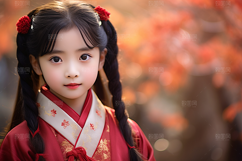 春节汉服女孩中国风过年CG