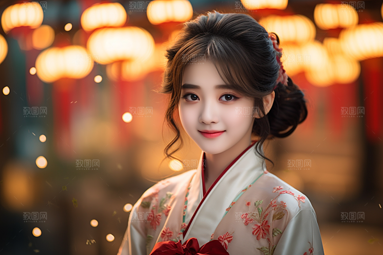 春节汉服女孩高清中国风CG