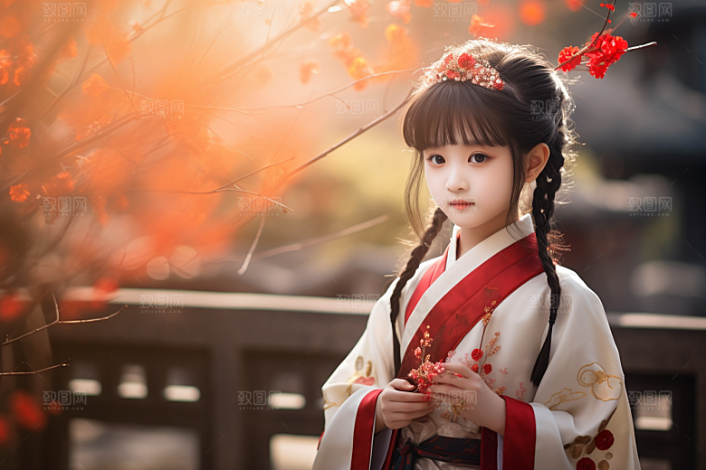 春节汉服女孩中国风喜庆CG