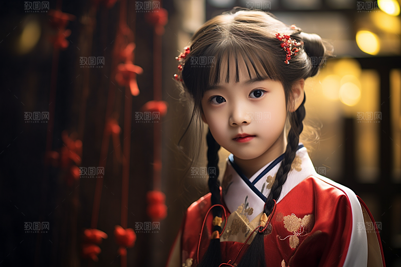 春节汉服女孩高清喜庆CG
