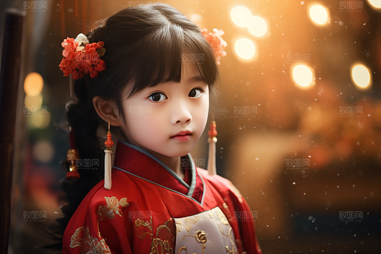 春节汉服女孩新春中国风CG