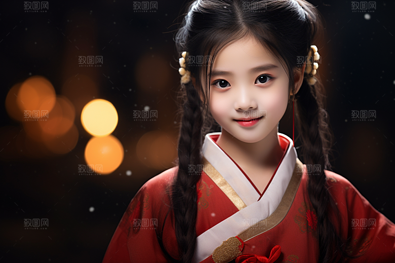 春节汉服女孩喜庆高清CG