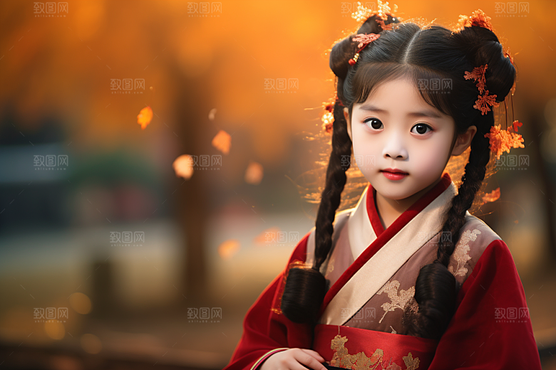 春节汉服女孩高清过年CG