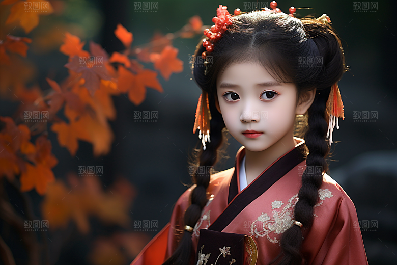 春节汉服女孩中国风喜庆CG